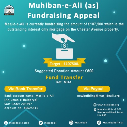 Muhiban-e-Ali (as) Fundraising Appeal